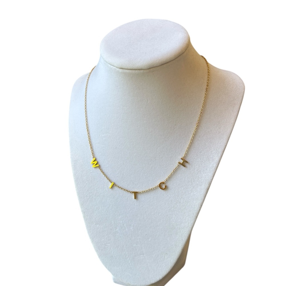 Gold Letter Witch Necklace